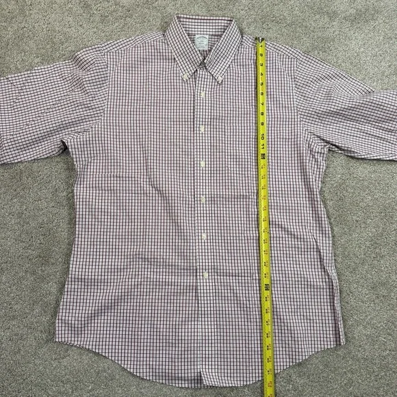 Brooks Brothers Regent Button Down Shirt Mens Large Red Red Plaid Long Sleeve - Picture 4 of 8